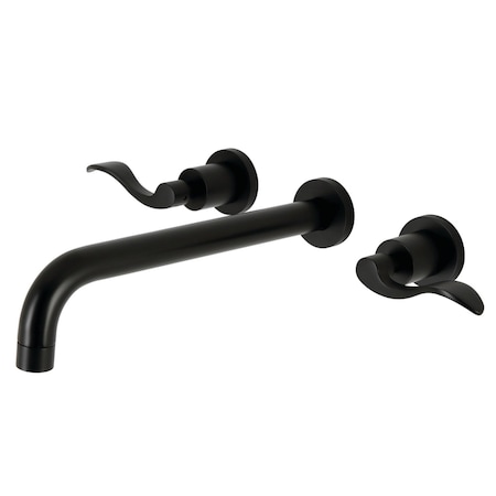Kingston Brass KS8050DFL Wall Mount Tub Faucet, Matte Black KS8050DFL